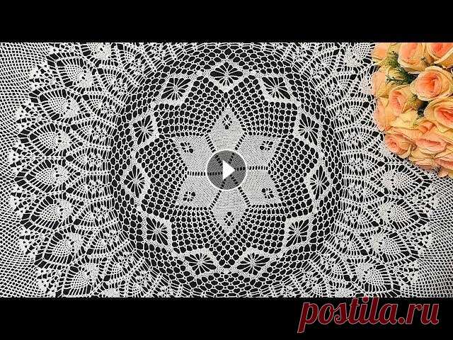 Скатерть крючком, Флора,  часть 2 из 5 (20-29 ряд) Скатерть крючком Крючок 1.75 мм Пряжа 100% хлопок 50 г / 330 м Диаметр от 85 см и больше (по-вашему желанию) _________________________________________...