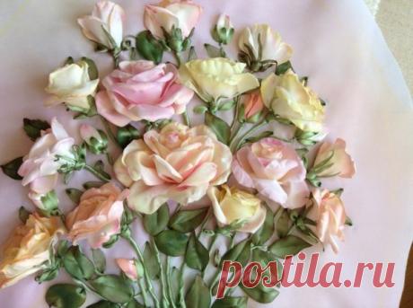 Вышивка лентами. Идеи для вдохновения. Автор: Алена Кеда