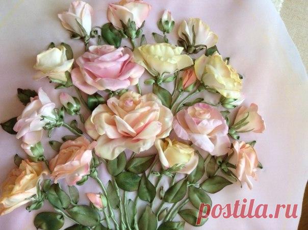 Вышивка лентами. Идеи для вдохновения. Автор: Алена Кеда