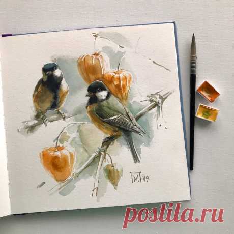 Птица синица маслом