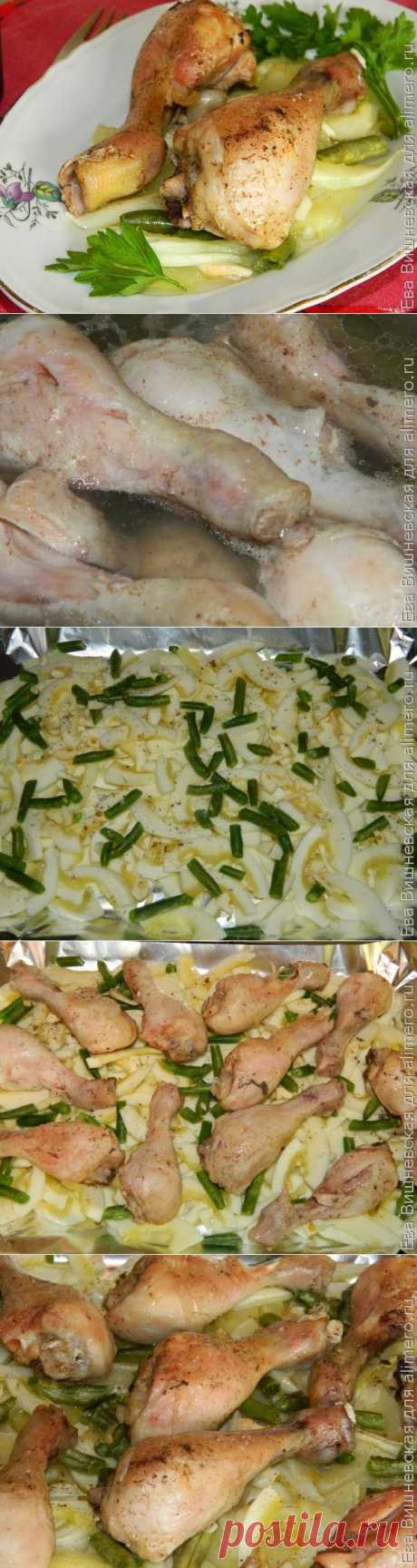 Куриные голени на овощах