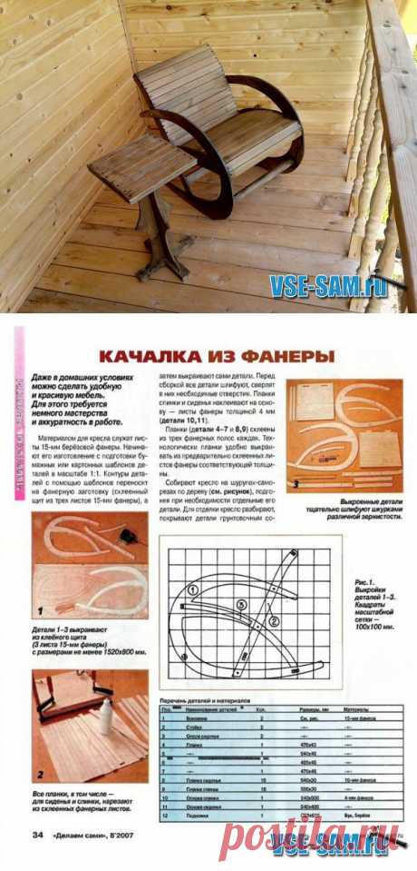 Качалка из фанеры &amp;raquo; VSE-SAM.ru - Сделай сам своими руками поделки, самоделки