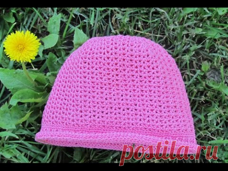 Шляпка - панамка для девочки связанная крючком