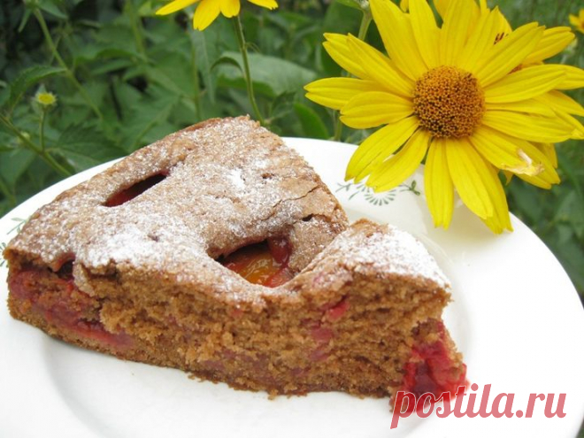 Шоколадный сливовый пирог - пошаговый рецепт с фото - как приготовить - ингредиенты, состав, время приготовления - Леди Mail.Ru