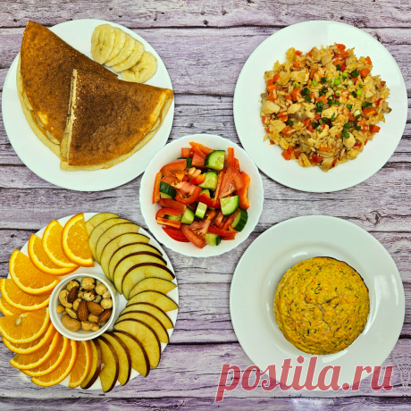 РАЦИОН на день ДЛЯ ПОХУДЕНИЯ на 1400 калорий | Рецепты ЛАЙТ | Дзен