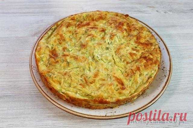 Заливной пирог с кабачками и сыром