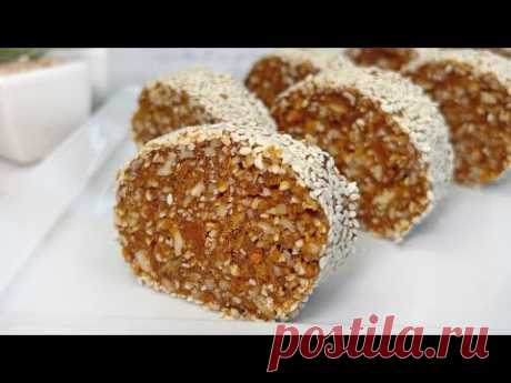 Финиковая колбаса! Десерт без муки, без сахара, без молочки и глютена!