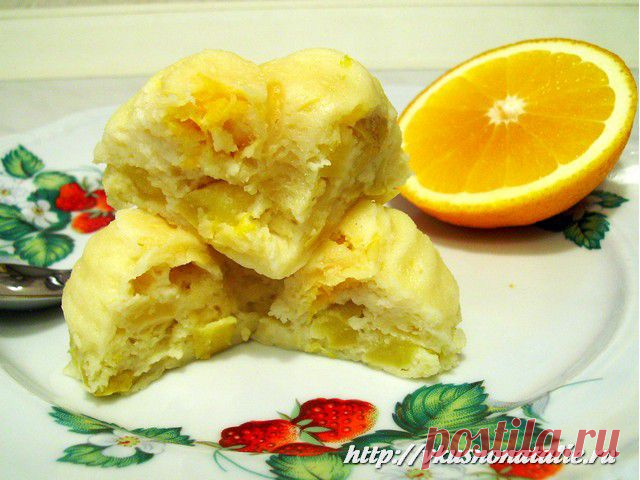 Запеканка творожная с яблоками и апельсинами в микроволновке