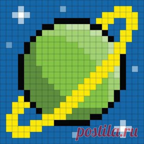 Pixel Planet Art Print by Wongstock.com