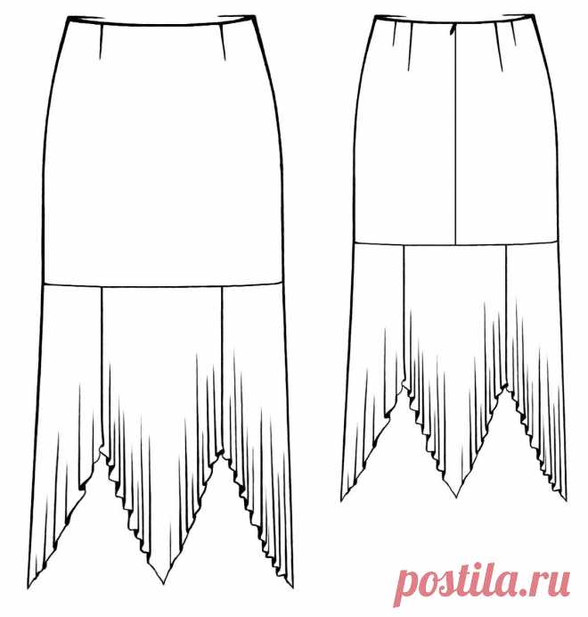 ЮБКА С КОСЫМИ ВОЛАНАМИ