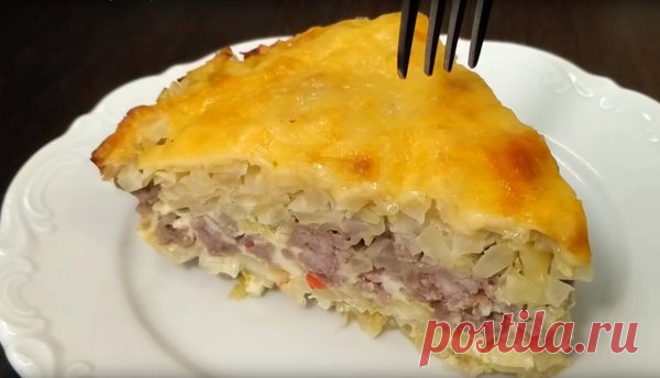 Капустный Пирог с Мясом без теста / Вкусно и Быстро | Рецепт в кубе | Яндекс Дзен