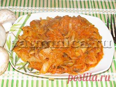 Рецепт вкусной тушёной капусты с грибами