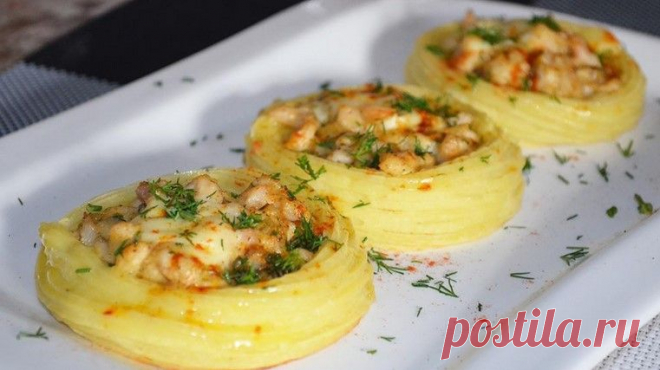 Картофельные “гнезда” с курицей. Прекрасное блюдо для детей и взрослых!