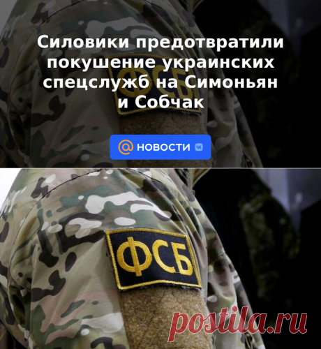Силовики предотвратили покушение украинских спецслужб на Симоньян и Собчак | 15 июля 2023 - Новости Mail.ru