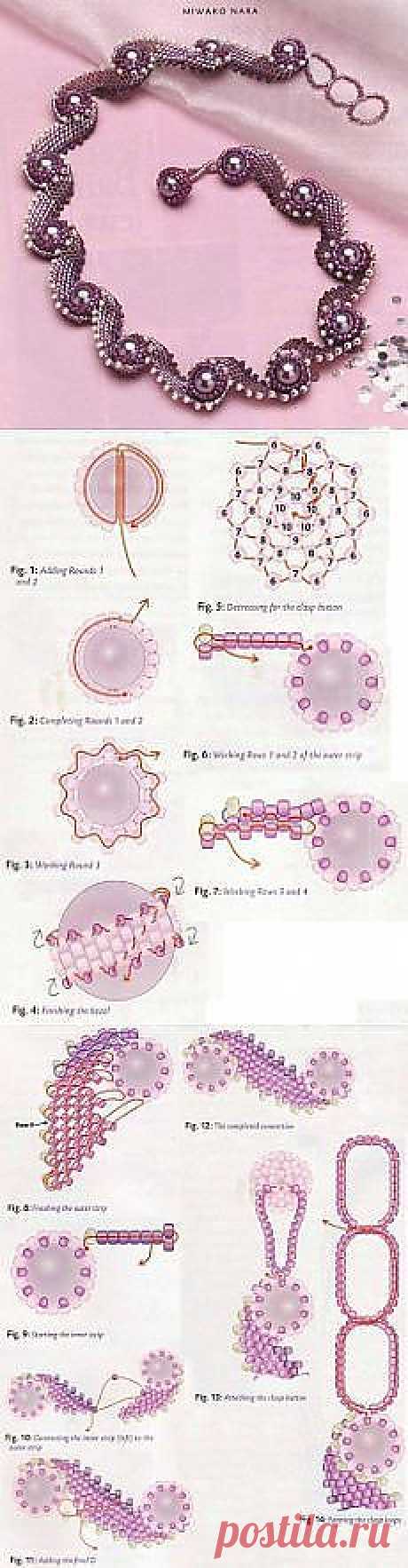 (46) Розовое колье / Колье, бусы, ожерелья / Biserok.org | Takı