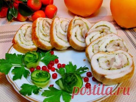 РУЛЕТ из курицы для ПРАЗДНИЧНОГО стола и утреннего бутерброда!Прекрасная замена колбасе!