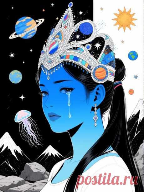 Неземная красота русской женщины в цифровом искусстве с элементами киберпанка и стиля Трады. Нейросеть Qwen - Qwen Images примеры промтов - Форум ИИ о нейросетях - Yes Ai