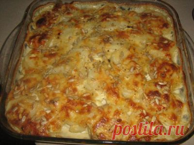 Картофель с шампиньонами в микроволновке