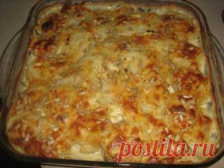 Картофель с шампиньонами в микроволновке