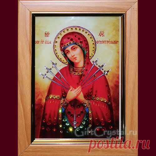 Икона Божией Матери "Семистрельная" малая - Православные иконы и храмы - Картины сваровски с кристаллами SWAROVSKI ELEMENTS
