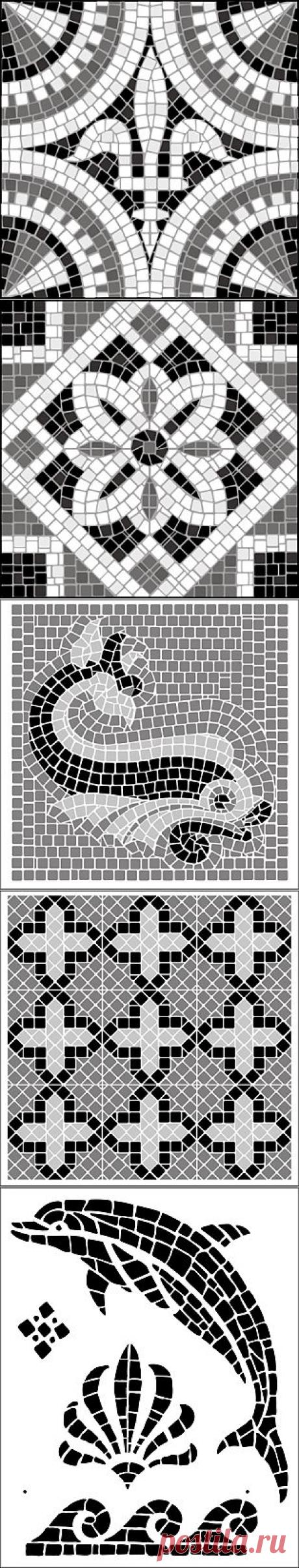 Мозаичные трафареты канты, лилии, орнаменты ..