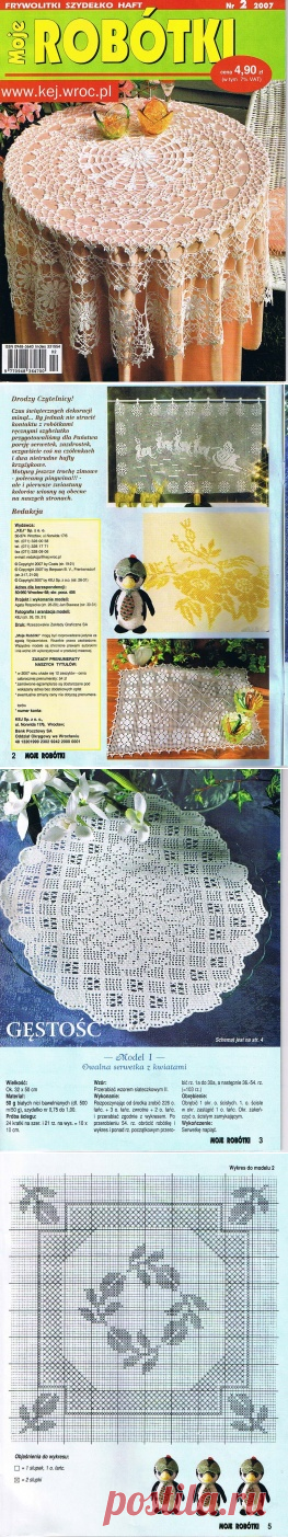 Журнал по вязанию салфеток крючком.