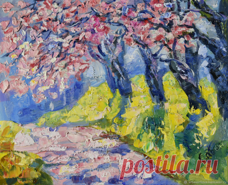 Картина Цветущая сакура весенний пейзаж живопись для интерьера – купить онлайн на Ярмарке Мастеров – R3KRCRU | Картины, Санкт-Петербург Картина Цветущая сакура весенний пейзаж живопись для интерьера в интернет-магазине на Ярмарке Мастеров. Картина Цветущая сакура весенний пейзаж живопись парк аллея

оргалит, масло, 20,5 х 25,5 см., без рамки

Картина написана масляными красками на загрунтованном оргалите. Покрыта защитным слоем лака.