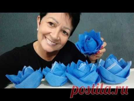 Aula 153- Flor de guardanapos.