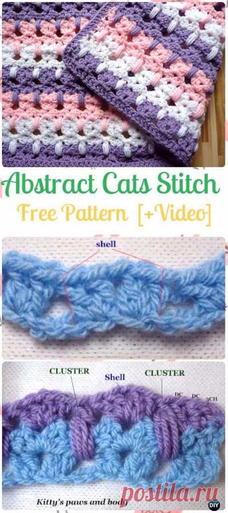 Crochet Abstract Cats Stitch Free Pattern