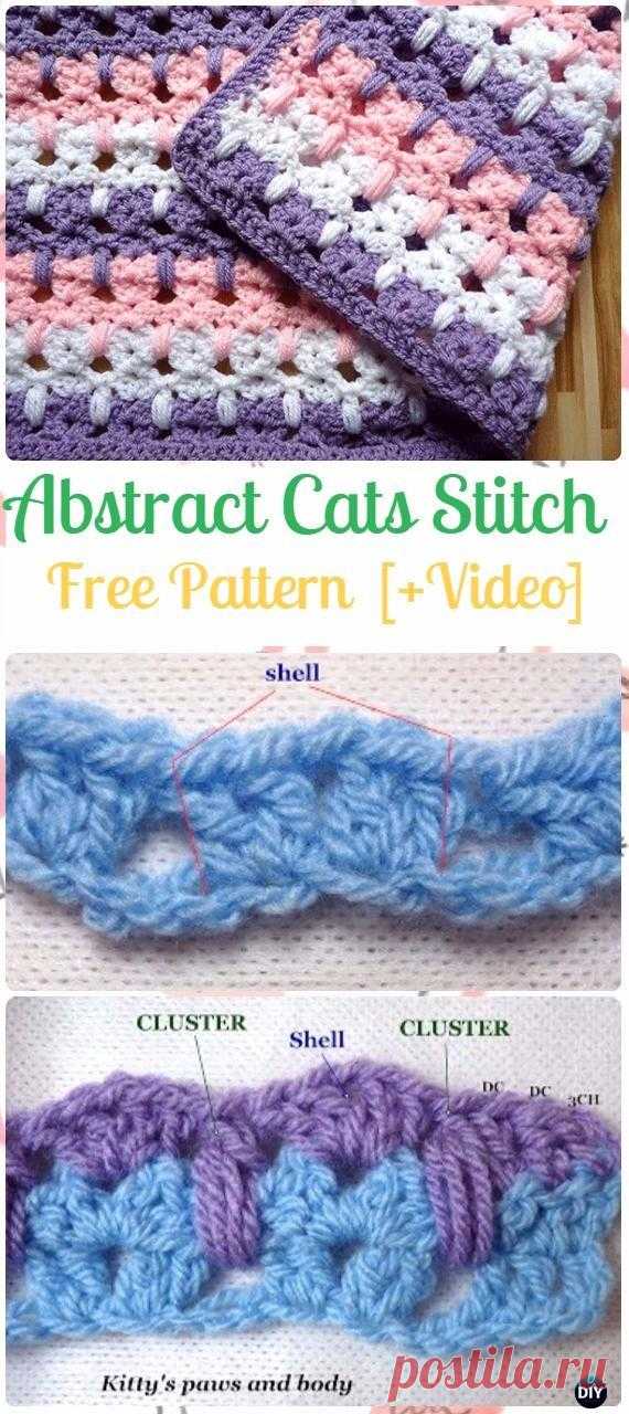 Crochet Abstract Cats Stitch Free Pattern