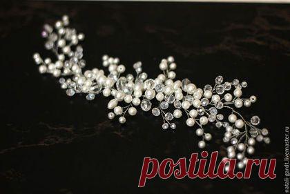 Купить Украшение для прически. Свадебное украшение в прическу - белый, свадебное украшение, украшение свадебное