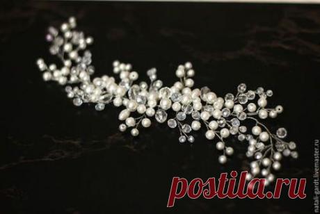 Купить Украшение для прически. Свадебное украшение в прическу - белый, свадебное украшение, украшение свадебное