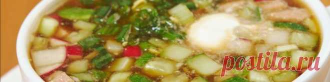 Окрошка с копченой куриной грудкой / Простые рецепты