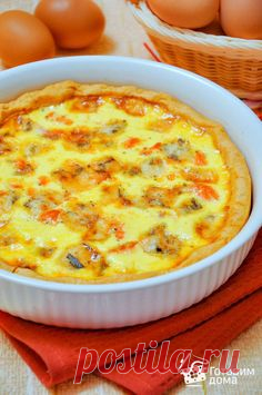 Рецепт Пирог с лососем и сыром (киш лорен)