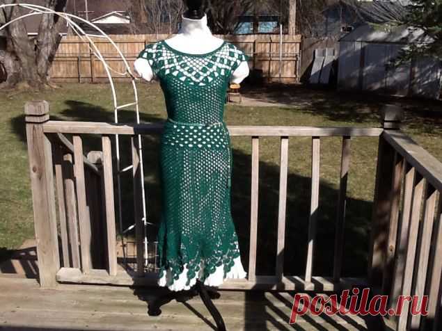 Крючок платье с элементами рисунка Павлиний хвост / Вязание крючком / Вязание крючком. Ваши работы