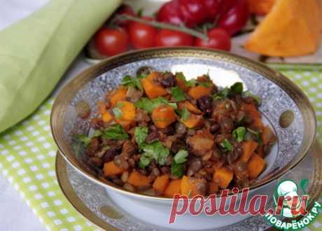 Карри из зелёной чечевицы и тыквы - кулинарный рецепт