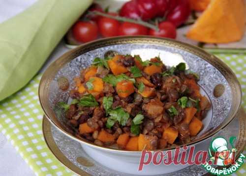 Карри из зелёной чечевицы и тыквы - кулинарный рецепт