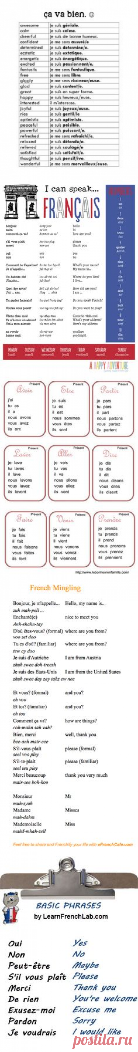 (1) French Adjective Feelings List for Bulletin Board