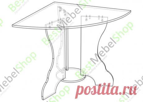 Стол Треугольный кухонный - 5810 р, бесплатная доставка, любые размеры