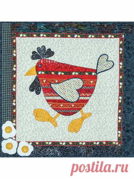 Sunny Side Up Kitchen Set Pattern This cheeky chicken wall hanging with matching place mats is sure to enhance your kitchen! Full-size templates included.  Finished sizes:  Wall Hanging: 30" x 30"  Place Mats: 14" x 20"