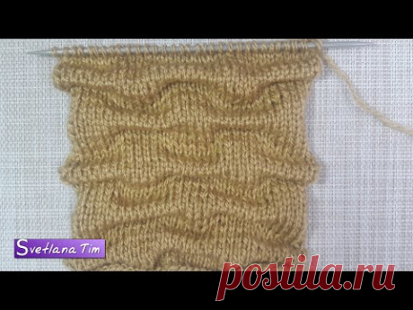 Узор спицами СКЛАДКИ (Клоке). Вязание спицами # 390