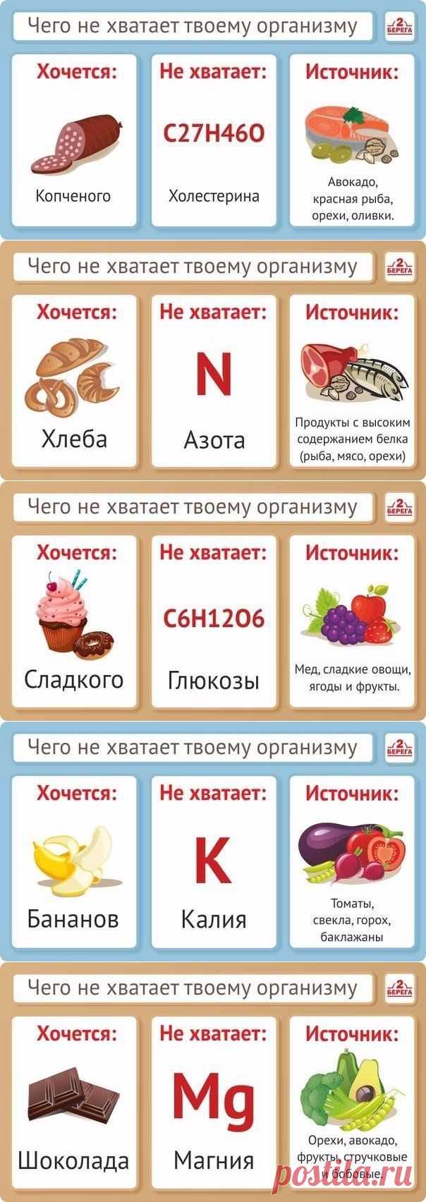 Наглядная инфографика - Чего не хватает организму