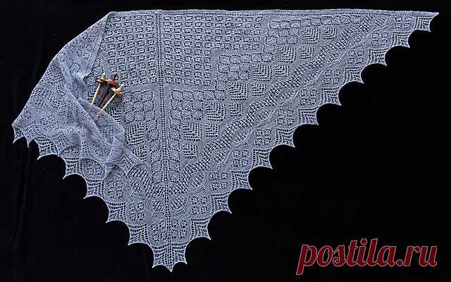 Ravelry: узор шаль Woodland Glen от Дениз Бартельс