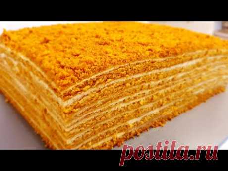 МЕДОВИК за 30 минут!!! Идеальный рецепт! Энг осон мазали Асалли торт! Honey cake!
