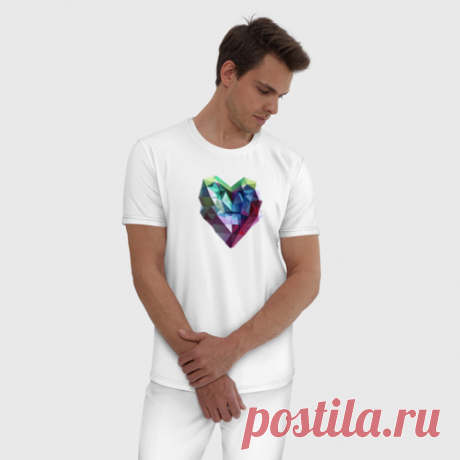 Мужская пижама хлопок Геометрическое полигональное сердце - купить по цене 2785 руб в интернет-магазине Всемайки, арт 3643527