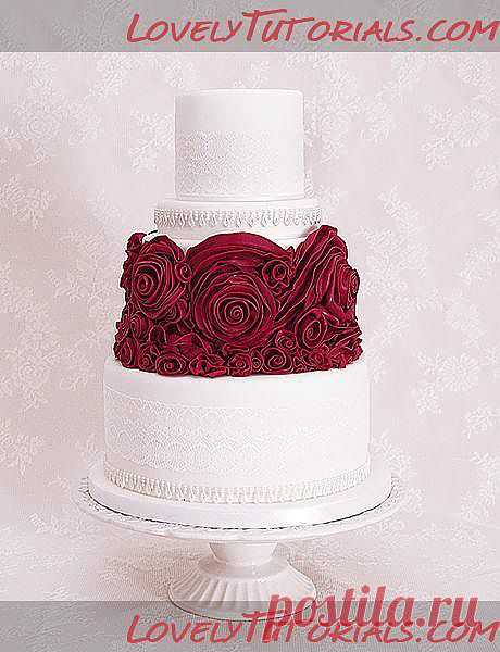 МК по розам-рюшам -Ruffle roses wedding cake tutorial - Мастер-классы по украшению тортов Cake Decorating Tutorials (How To's) Tortas Paso a Paso