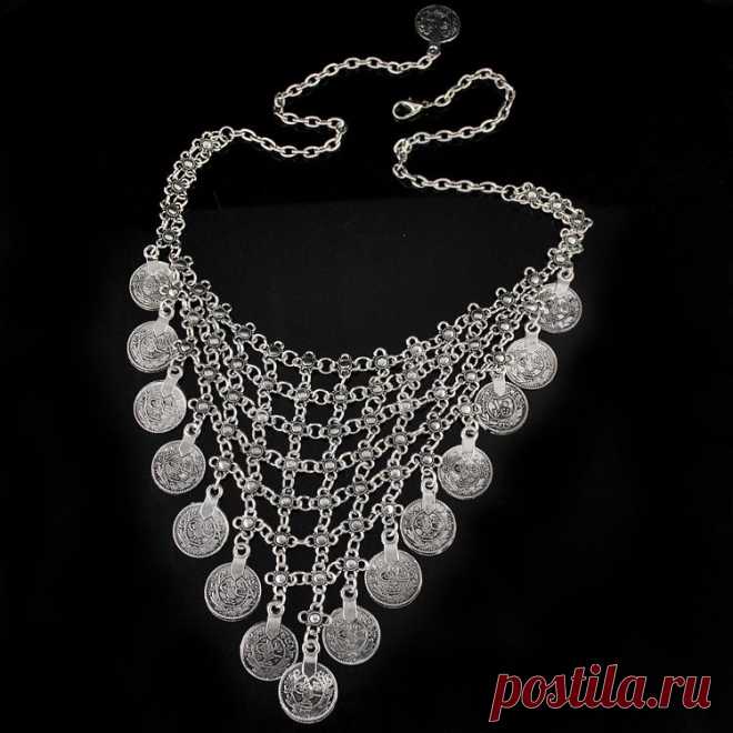 necklace c Picture - More Detailed Picture about 2015 New AntiqueTibetan Silver Bohemian Style Gypsy Metal Carving Coin Flower Long Tassel Statement Necklaces Picture in Pendant Necklaces from Yumfeel Wholesale (Mix Minimum Order USD10) | Aliexpress.com | Alibaba Group