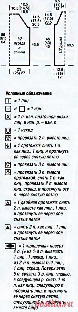 Ажурный пуловер спицами