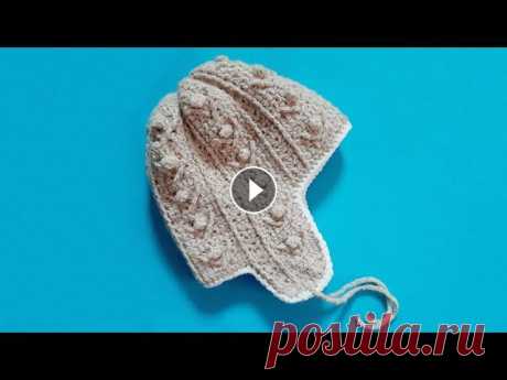 Шапка-ушанка «Лесные шишечки» крючком. Hat with earflaps "Forest cones" crocheted. Авторский мастер-класс о пошаговом вязании шапочки ушанки с фактурным рисунком и эффектной макушкой. Двойная и очень теплая ушанка. Подклад из мягкой ...