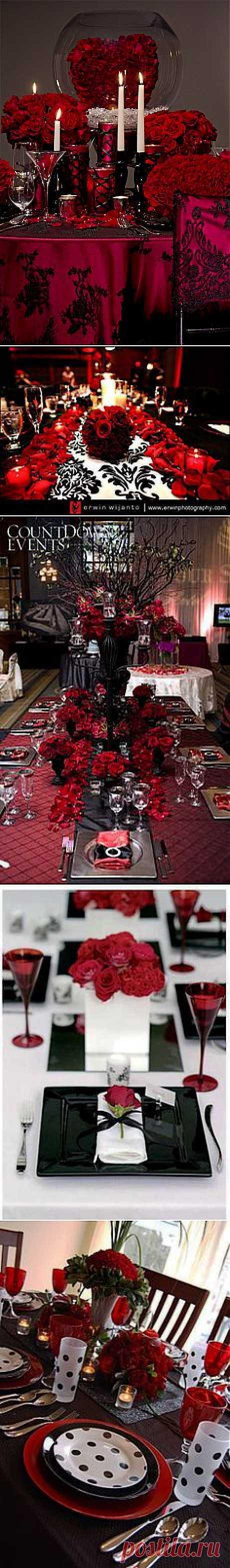 Tablescape ● Dramatic Red &amp; Black | Table Design - Linens &amp; Chairs | …